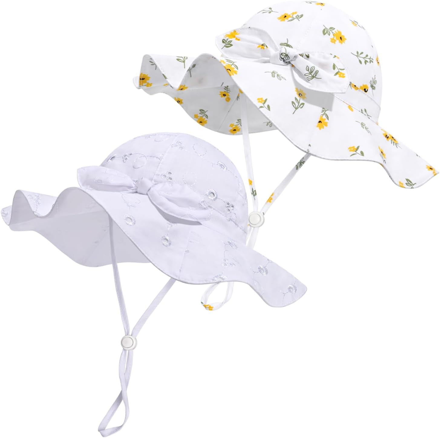 Baby Girl Sun Hat with UPF 50+ Outdoor Adjustable Beach Hat with Wide Brim Bucke...