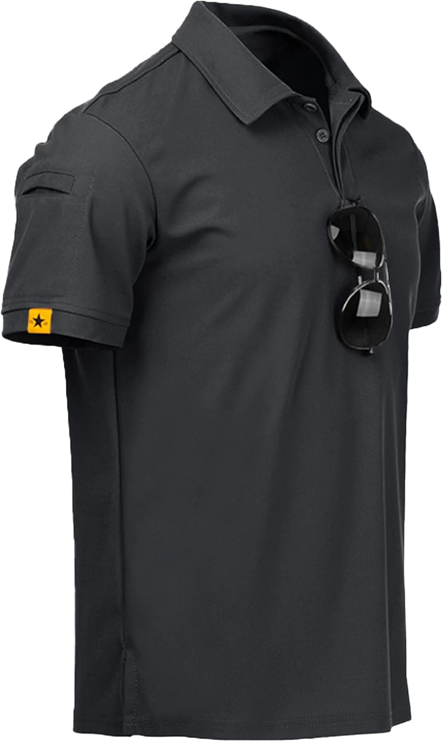 ZITY Mens Polo Shirt Short Sleeve Sports Tactical T-Shirt Athletic Golf Polos Da...