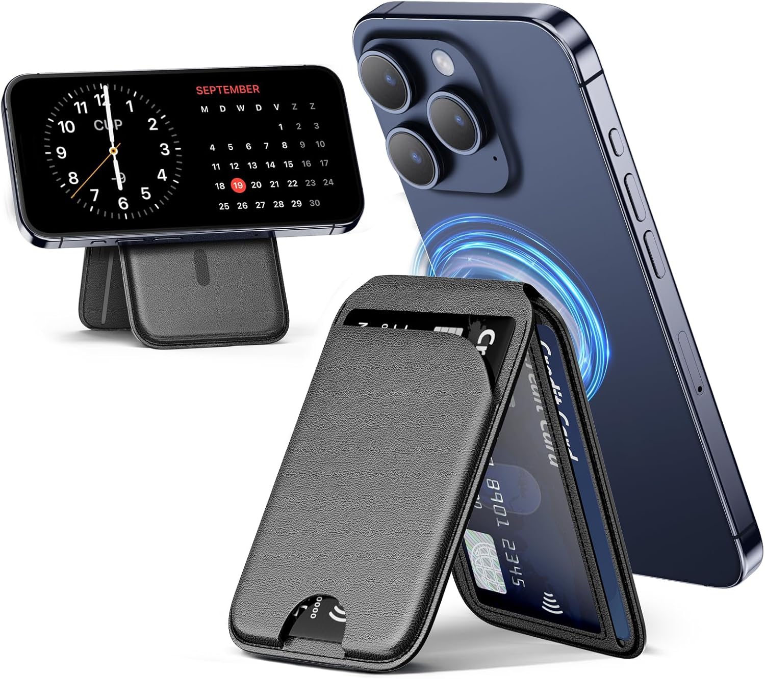 Mag-Safe Wallet Magnetic Wallet for iPhone Lightweight Magnetic Phone Wallet Sta...