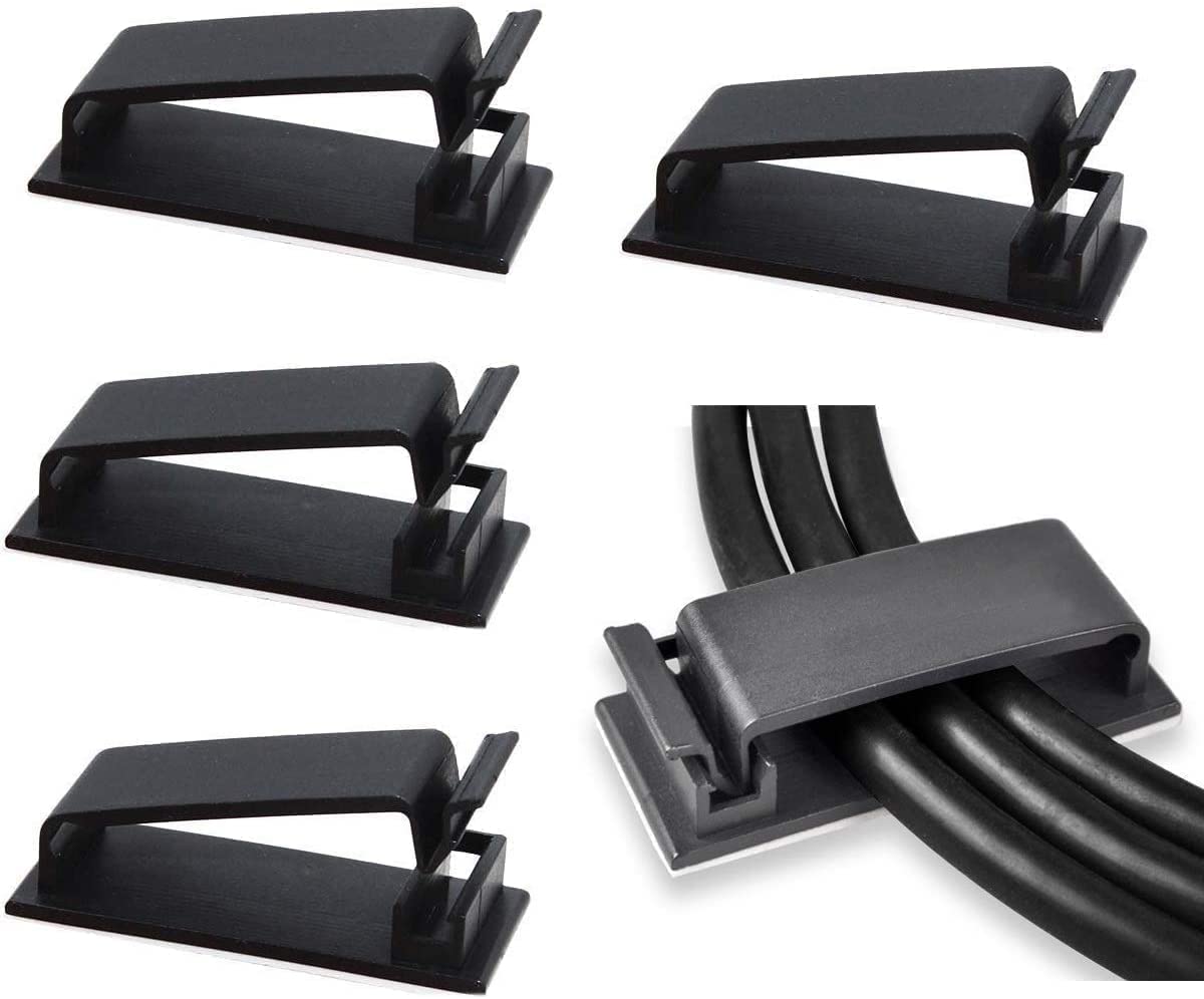 SOULWIT 50Pcs Self Adhesive Cable Management Clips, Cable Organizers Wire Clips...