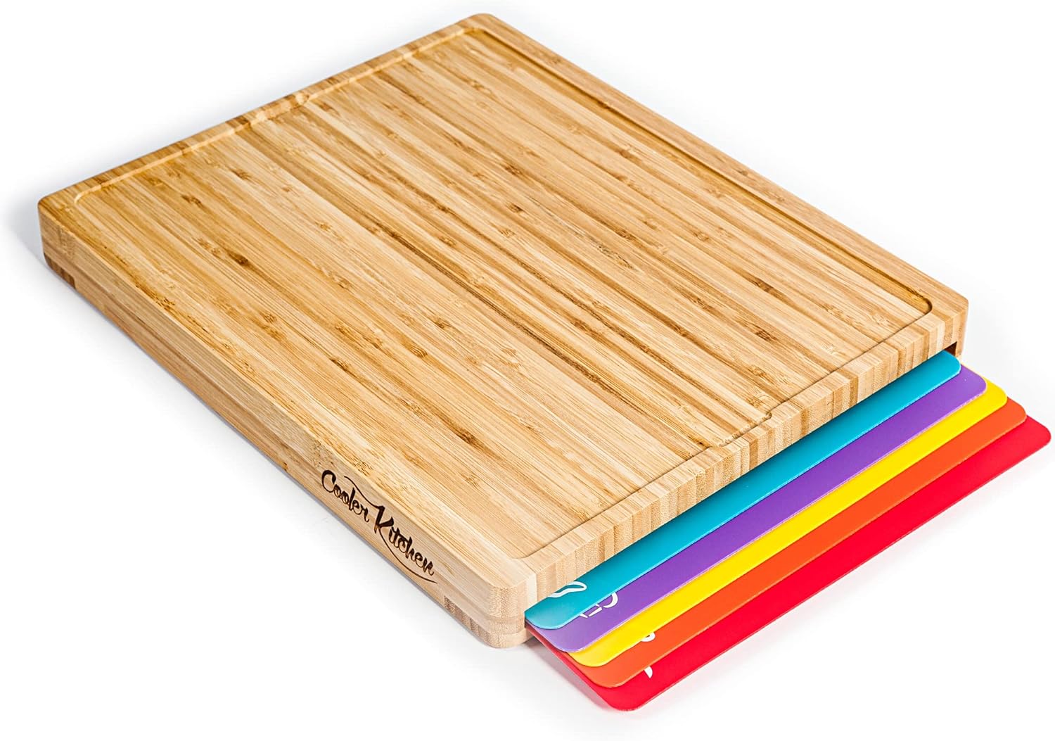 Bamboo Wooden Cutting Boards for Kitchen – Best Wood Cutting Board Set, 6 Color...