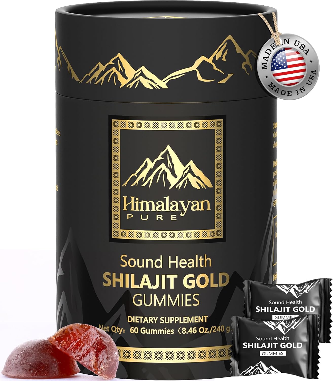 Pure Himalayan Shilajit Gummies Gold I Lab Tested I No Added Sugar I Ashwagandha...