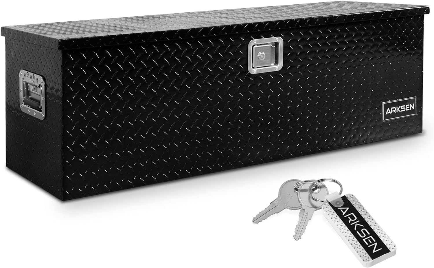 ARKSEN 49" Aluminum Diamond Plate Tool Box,Heavy Duty Waterproof Truck Storage O...