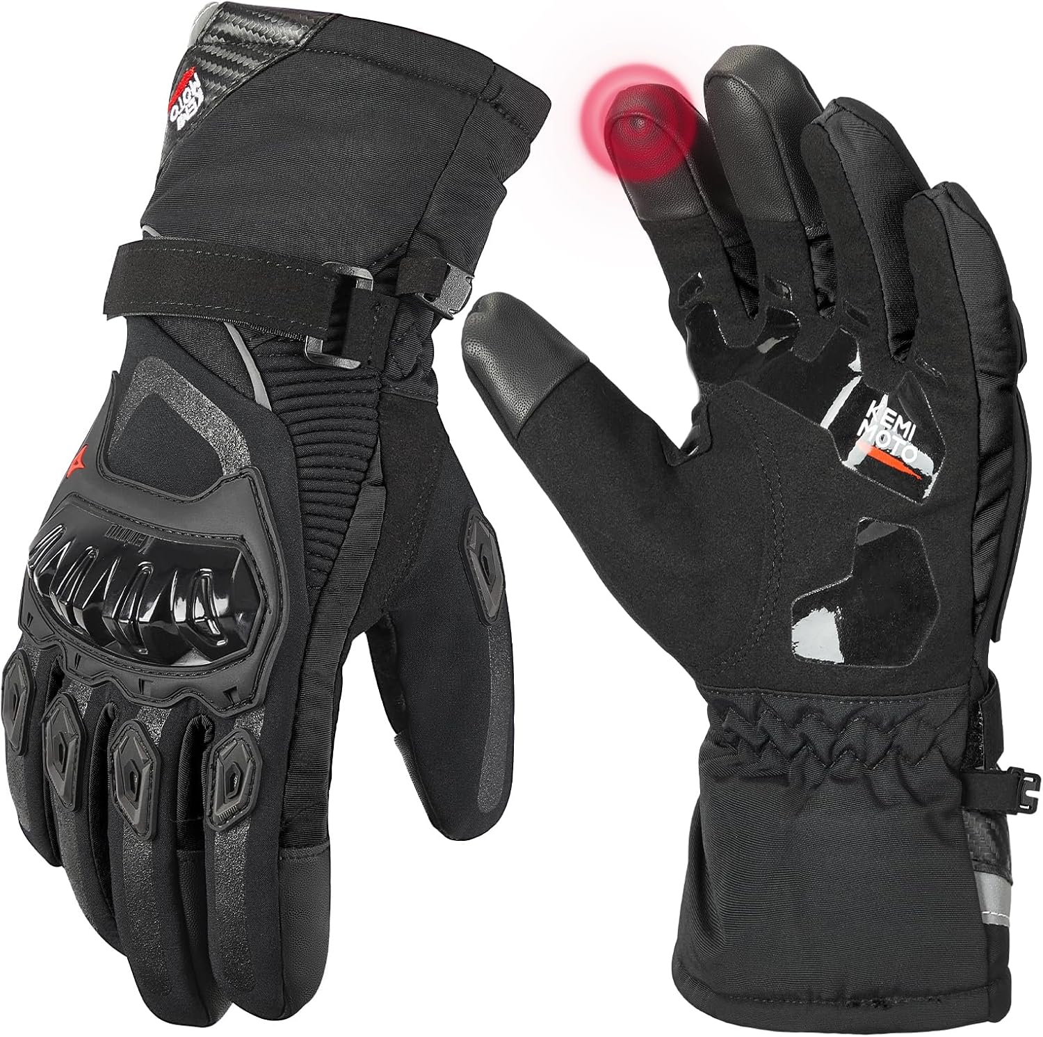 KEMIMOTO Winter Motorcycle Gloves, Rainproof Riding Gloves with Touchscreen, Mot...