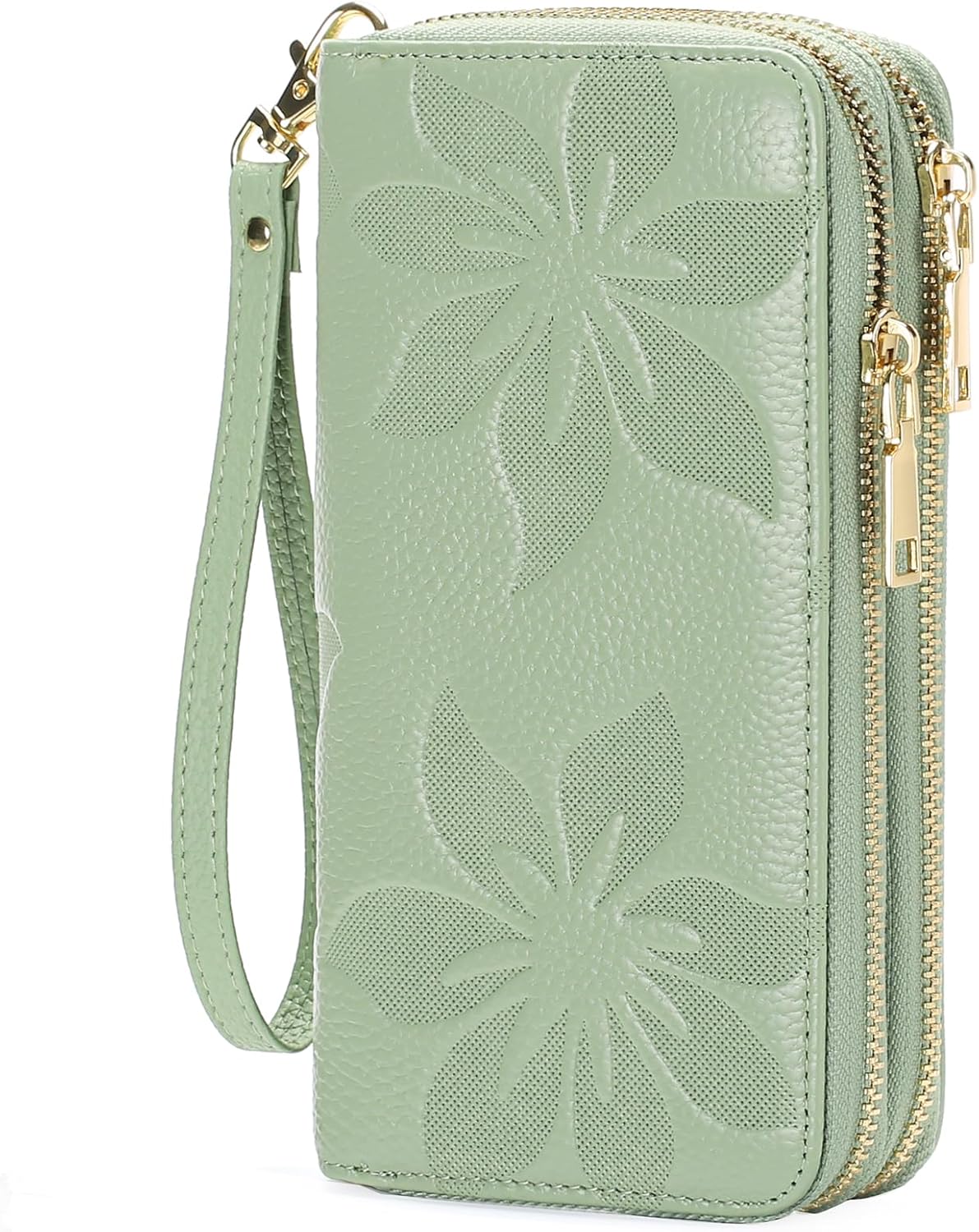 GOIACII Women's Wallet Large Capacity Double Zip Ladies Card Phone Holder RFID B...
