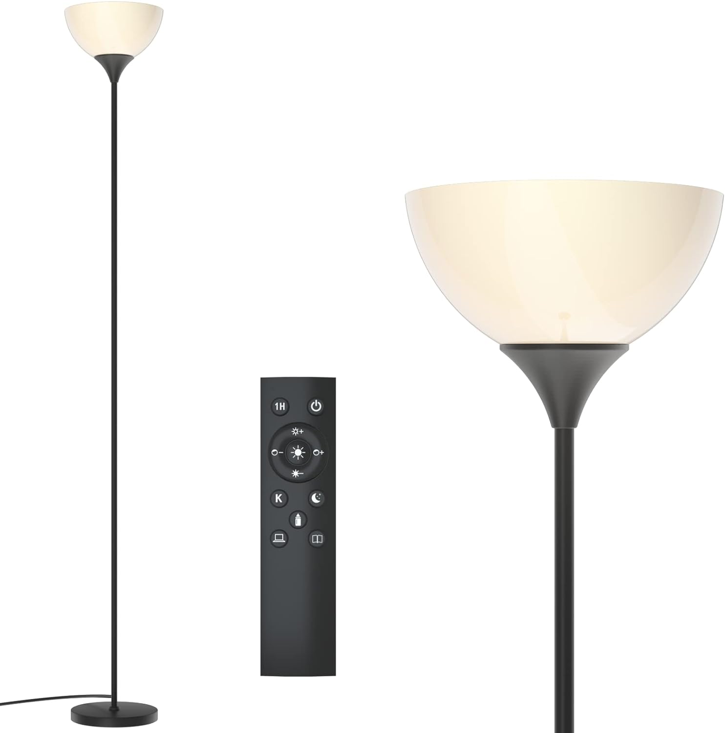 PESRAE Floor Lamp, Remote Control with Stpeless Color Temperatures and Brightnes...
