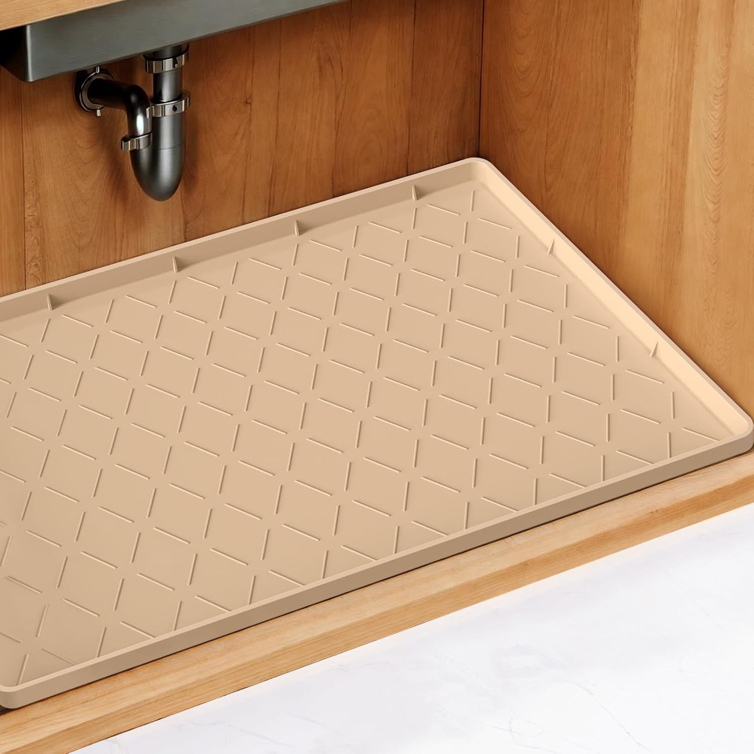 MateeyLife 22'' x 19'' Silicone Under Sink Mat for Kitchen Waterproof, Under Sin...