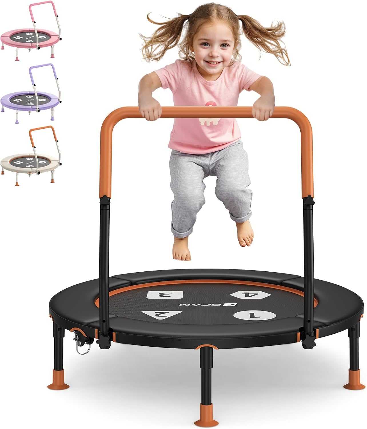 BCAN 36'' Toddler Trampoline, Foldable Mini Trampoline for Kids Ages 1-6, Adjust...