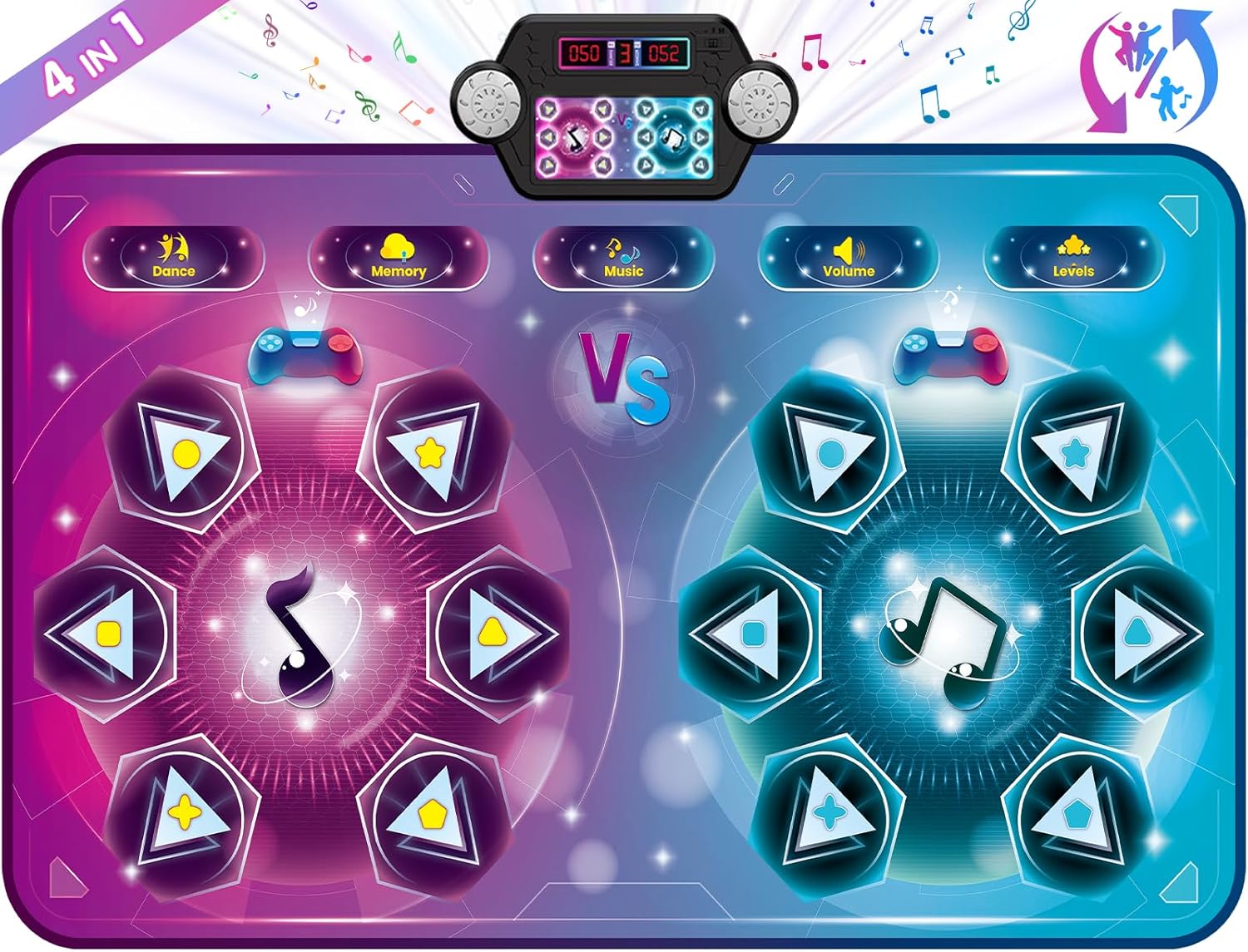 Upgraded Extra Large Electronic Dance Mats, Dance Pad with Single&Double Players...