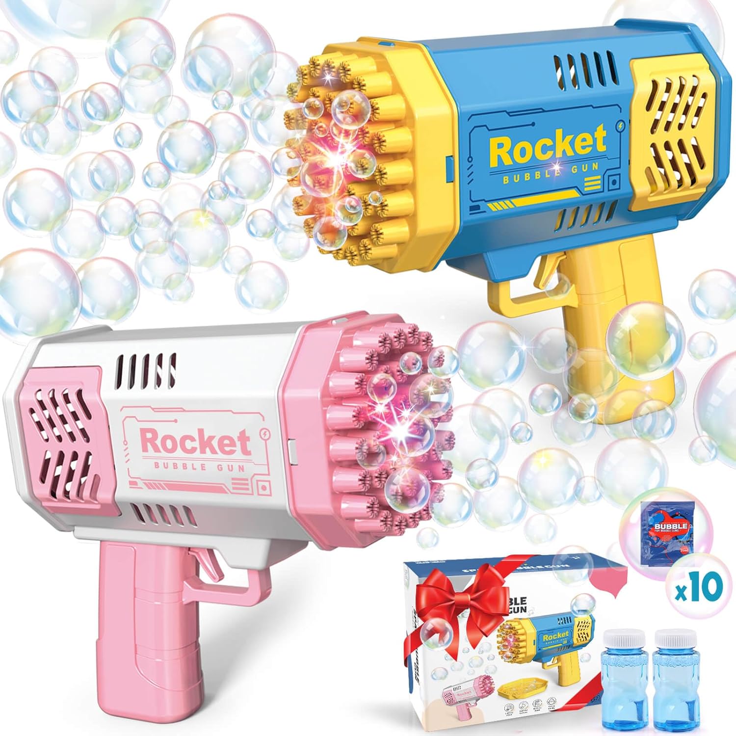 Toys for 3-8 Year Old Boys Girls: 2 Pack Bubble Machine for Kids with Bubble Sol...