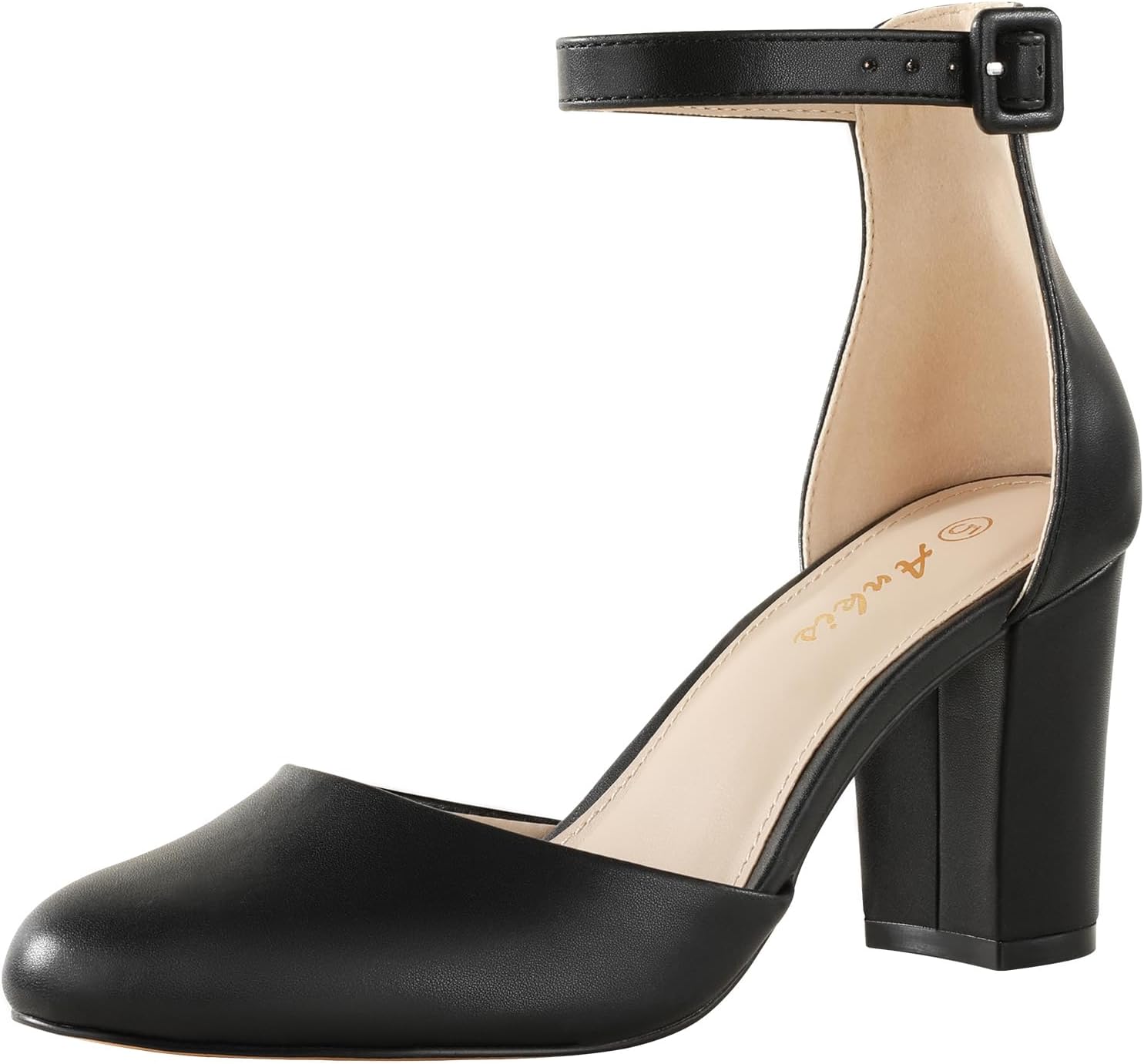 Ankis Closed Toe Heels for Women -Black Nude White Silver Gold Womens Heels Clos...