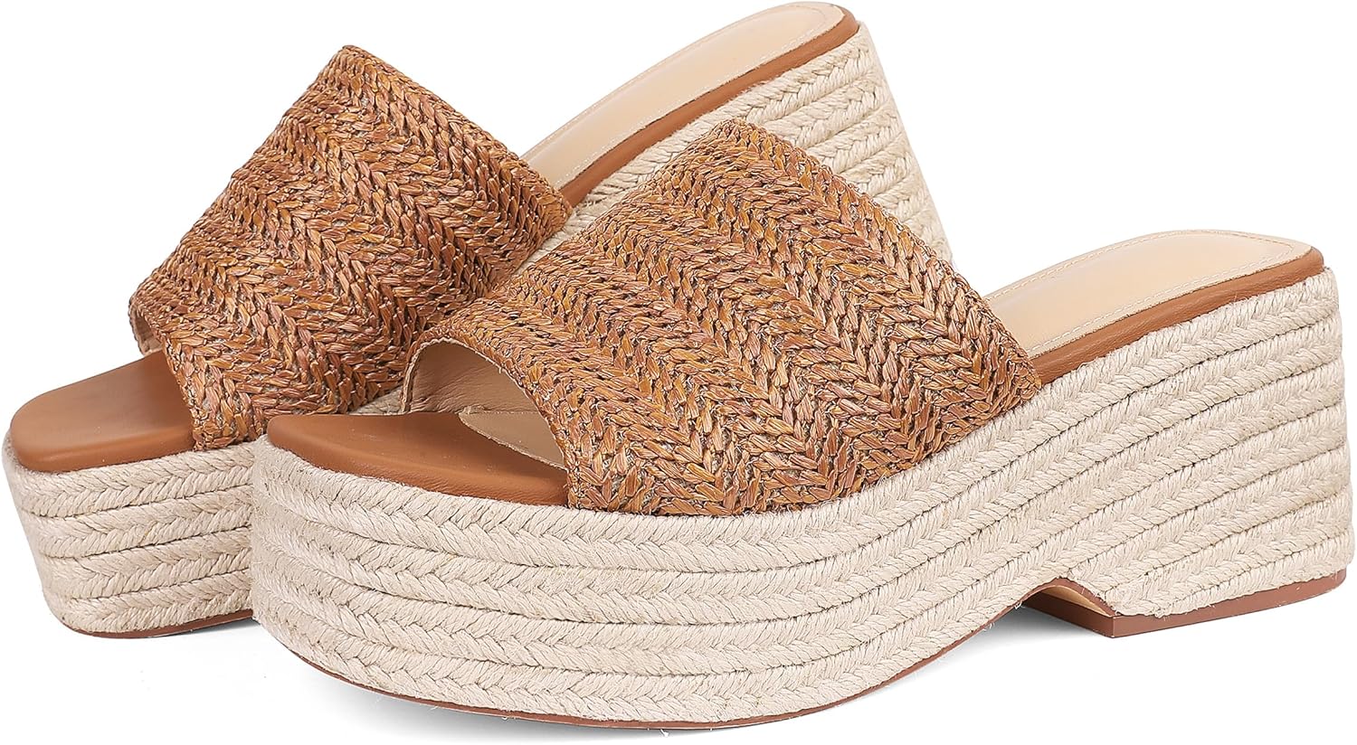 Platform Slip on Espadrille Sandals for Women Wedges Slides Bohemia Sandals Flat...