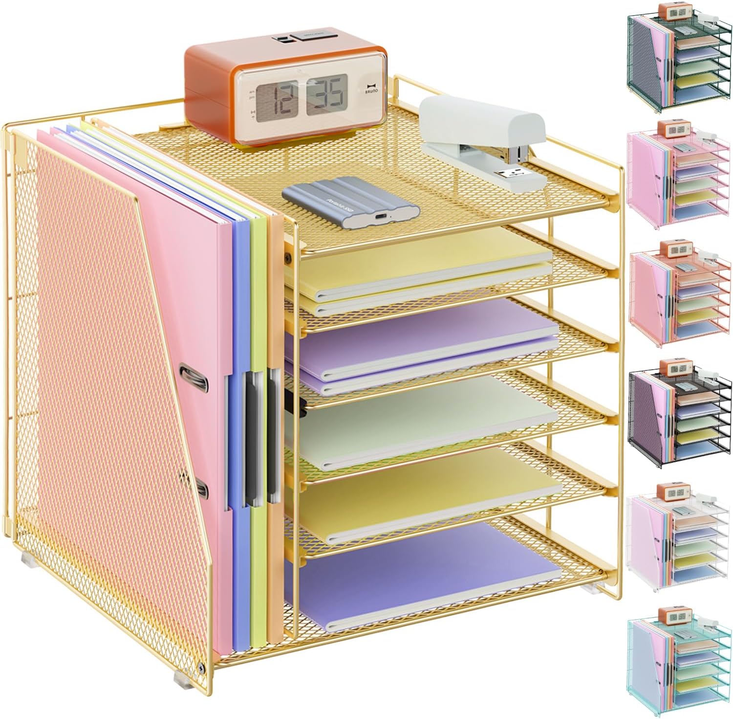 gianotter Desk Organizers and Accessories, 6-Tier Paper Organizer with Magazine...
