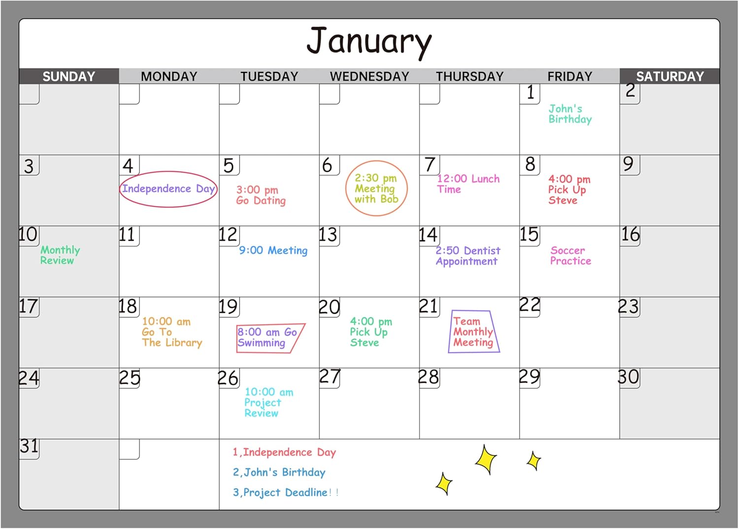 Large Dry Erase Calendar - Undated 1 Monthly Wall Calendar Laminated, 40" x 28",...