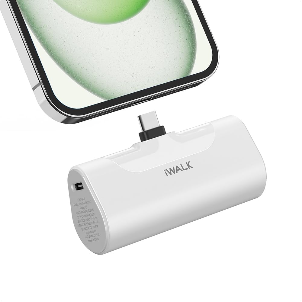 iWALK Portable Charger for iPhone 15 USB-C Small Power Bank 20W 4500mAh Fast Cha...
