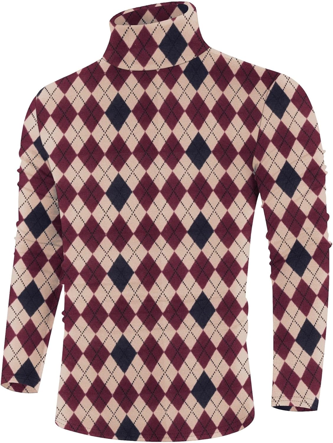Poriff Men's Casual Slim Fit Basic Tops Knitted Lightweight Turtleneck Pullover...