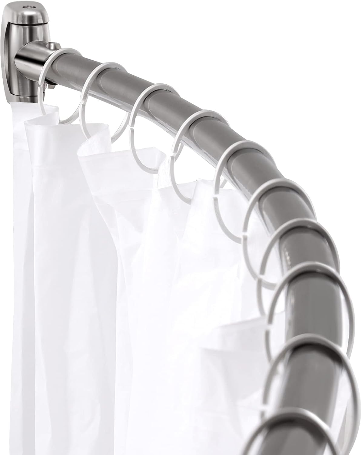 Adjustable Curved Shower Rod, 42-74 inches Extra Wide Shower Curtain Rod, Rust p...