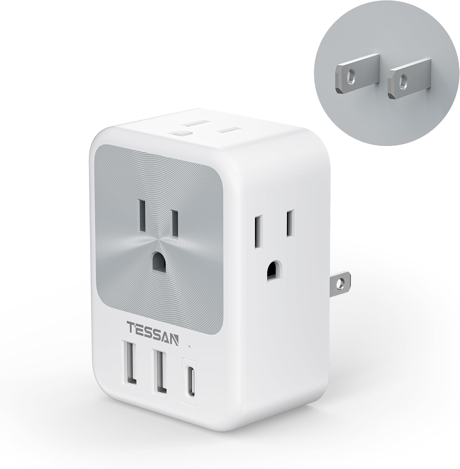 2 Prong to 3 Prong Outlet Adapter, TESSAN US to Japan Travel Plug Adapter with 4...