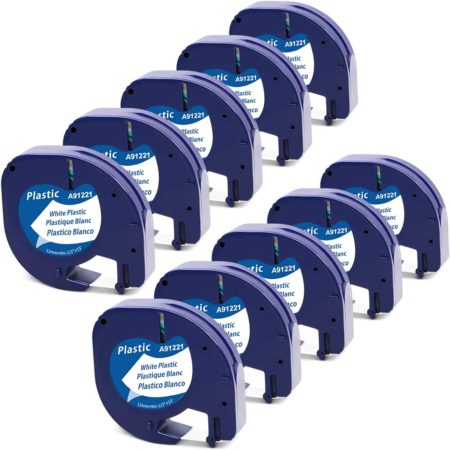MarkField Compatible Label Tapes Replacement for Dymo Letratag Plastic White Tap...