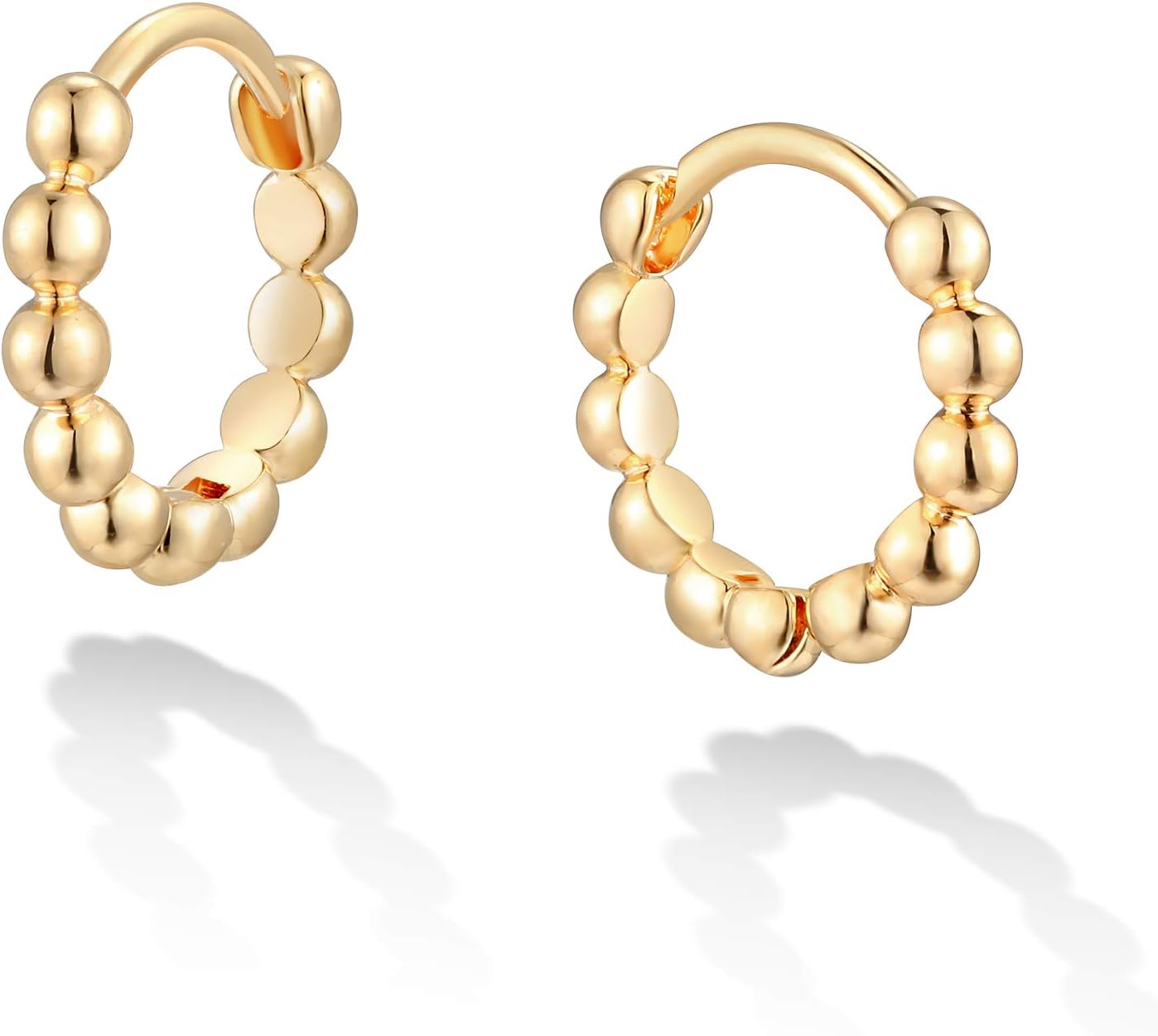 LOYATA Gold Huggie Hoop Earrings 14K Gold Plated Dainty Small Simple Hypoallerge...