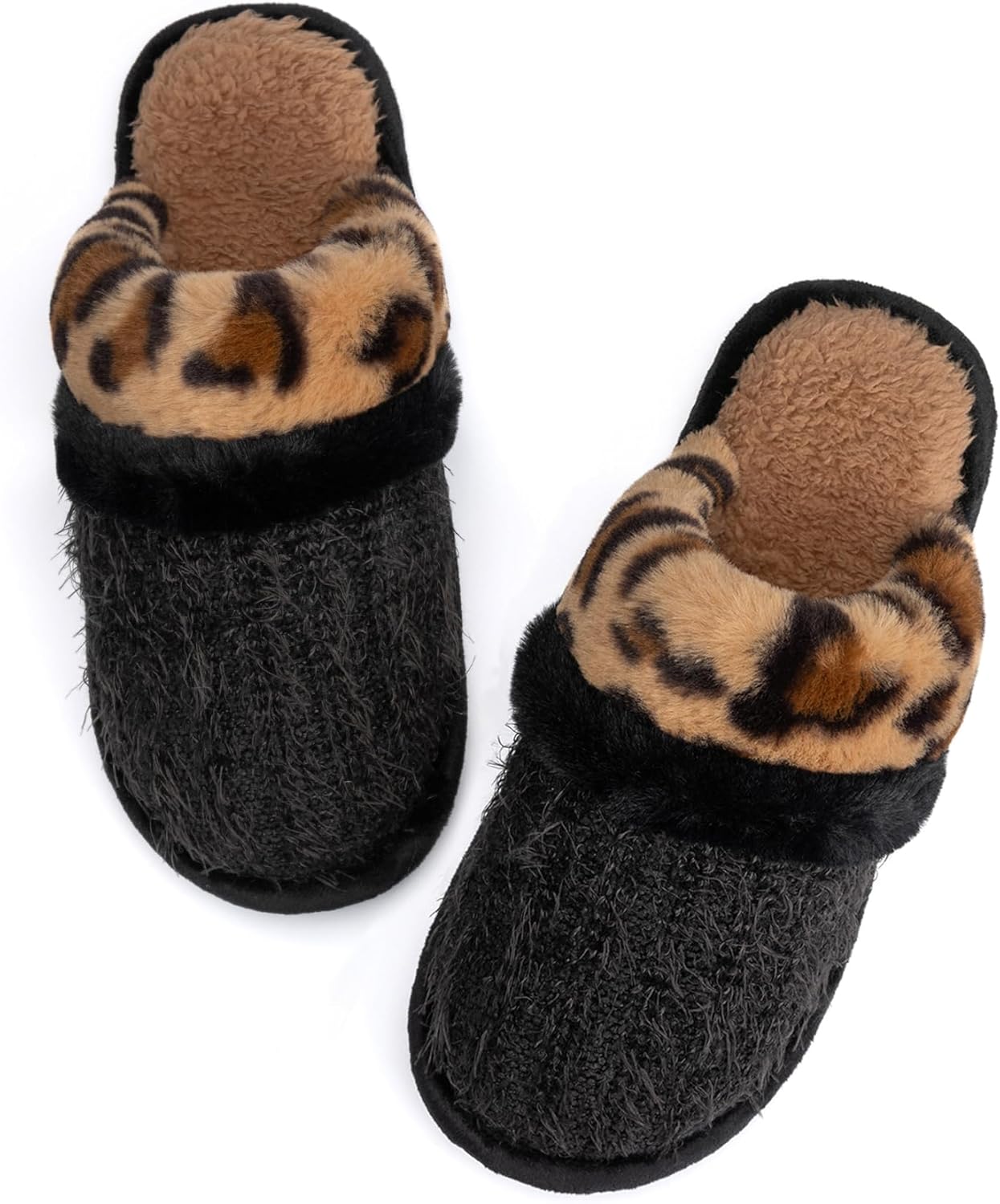 Women's Fuzzy Memory Foam Slippers Warm Gifts Trendy House Slippers Anti-Skid Ru...