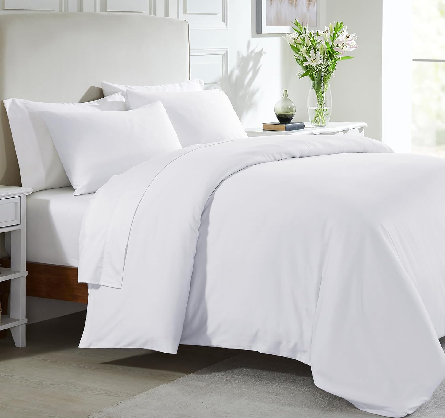 California Design Den 3 Piece King Size Duvet Cover Set, 400 Thread Count 100% C...