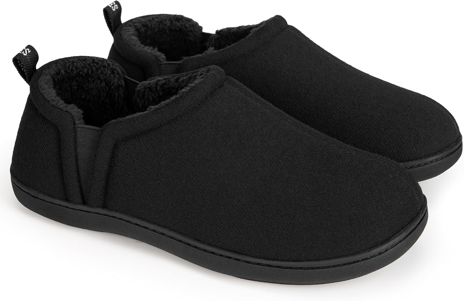Snug Leaves Men's Faux Wool Slippers Comfy Warm Winter House Shoes with Elastic...