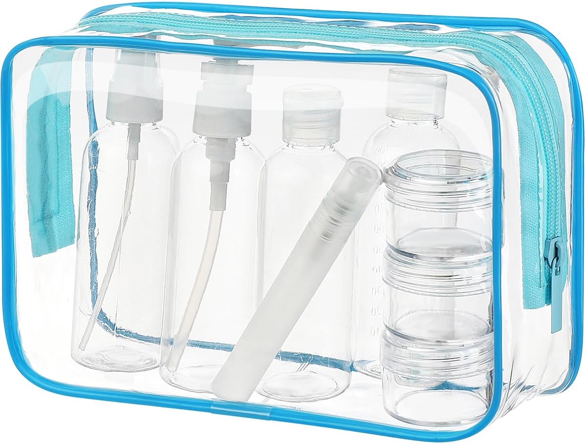 MOCOCITO Toiletry Bag Women & Men | Clear Toiletry Bag |Toiletry Bag Set with 8...