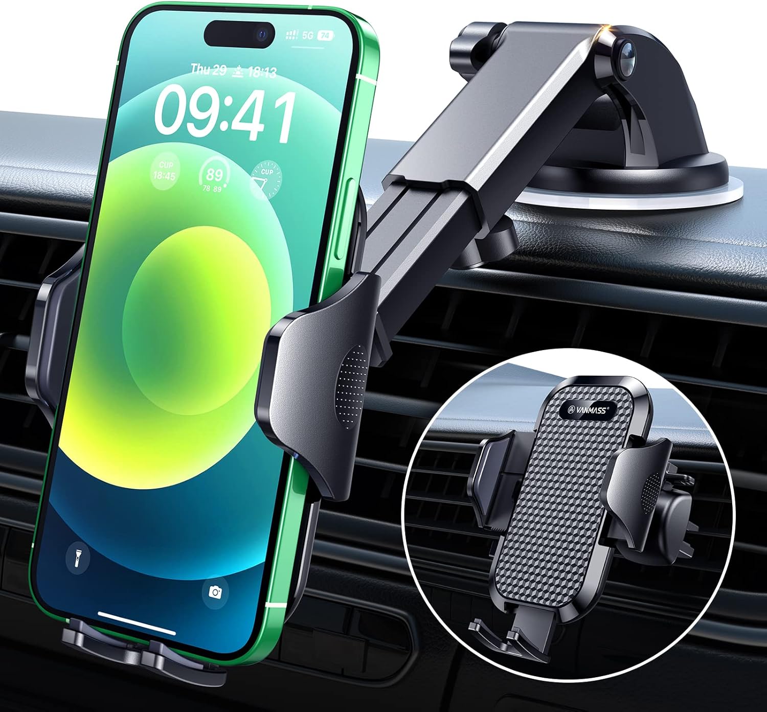 VANMASS Car Phone Holder 2025 Military-Grade Phone Holder for Your Car Windshiel...