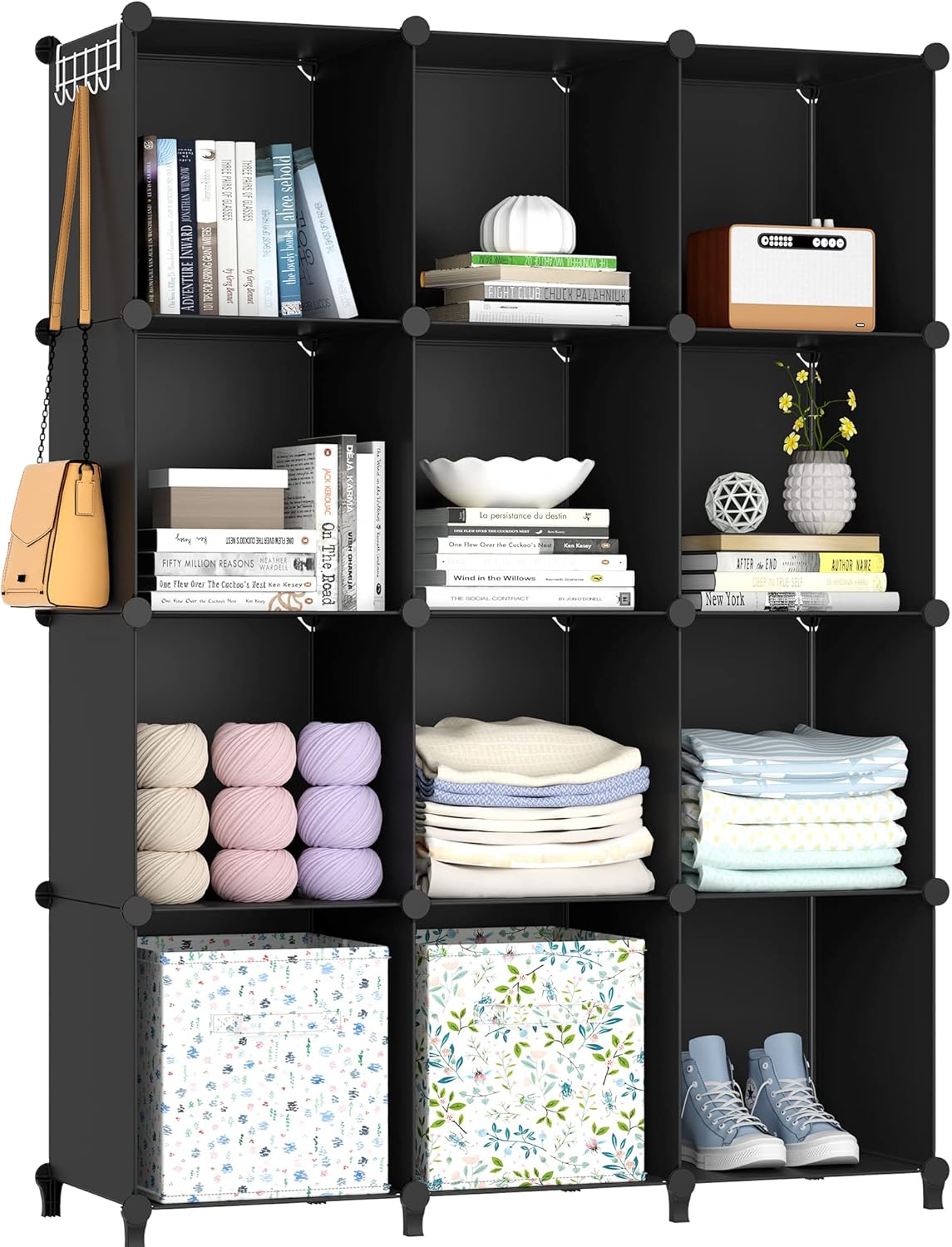 HOMIDEC Bookcase, 12 Cube Storage Unit Book shelf, Storage Cubes Multi-Use DIY S...