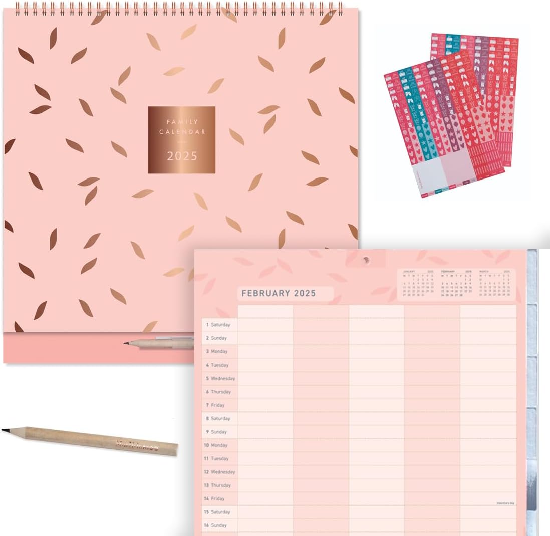 2025 Family Calendar from Matilda Myres - 5 Person Wall Calendar - Home Planning...