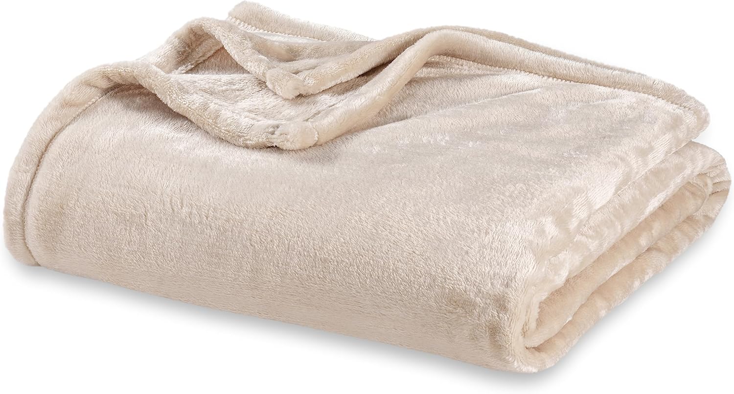 Berkshire Blanket Classic VelvetLoft® Solid Bed Blanket, Queen Size Bed Blanket,...