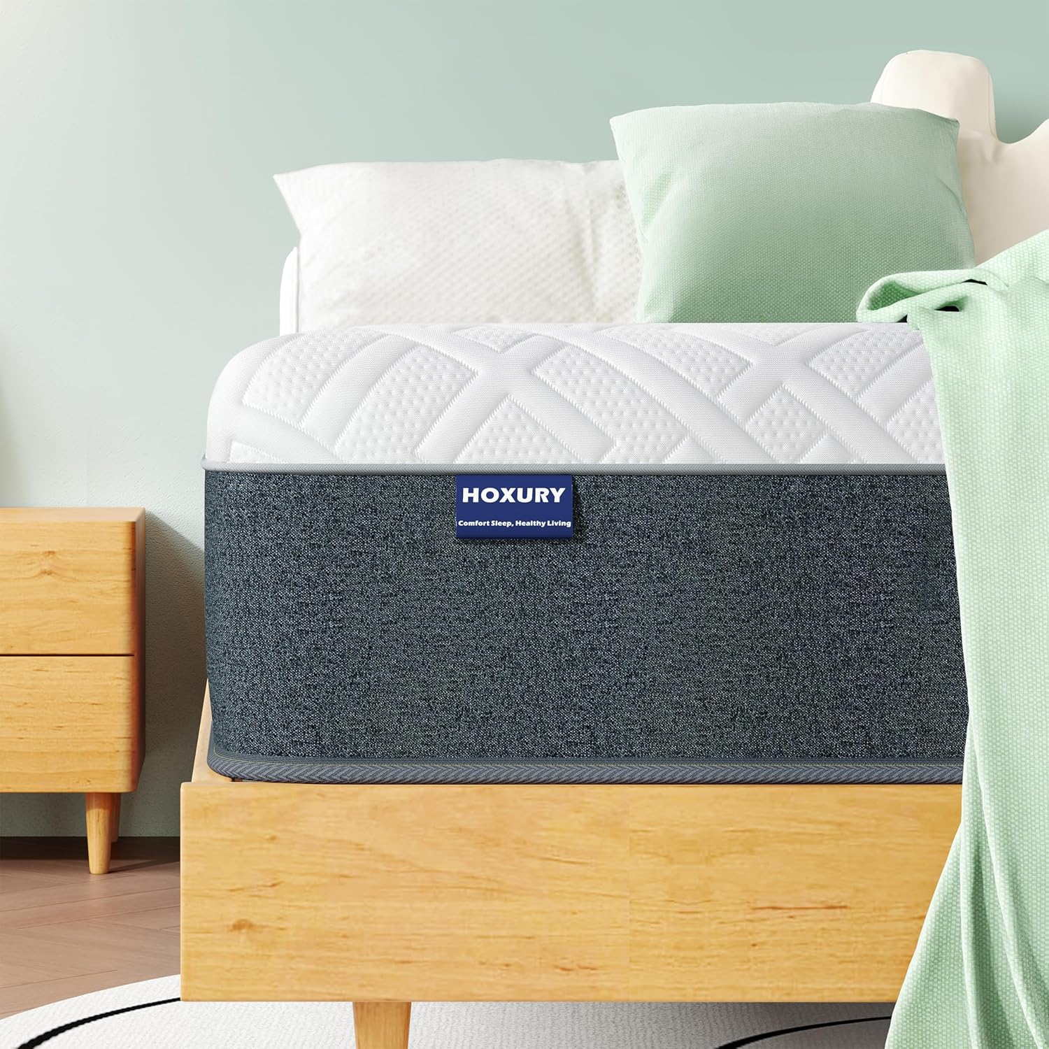 Full Mattress, 14 Inch Green Tea Memory Foam Mattress in a Box, Medium Firm Full...