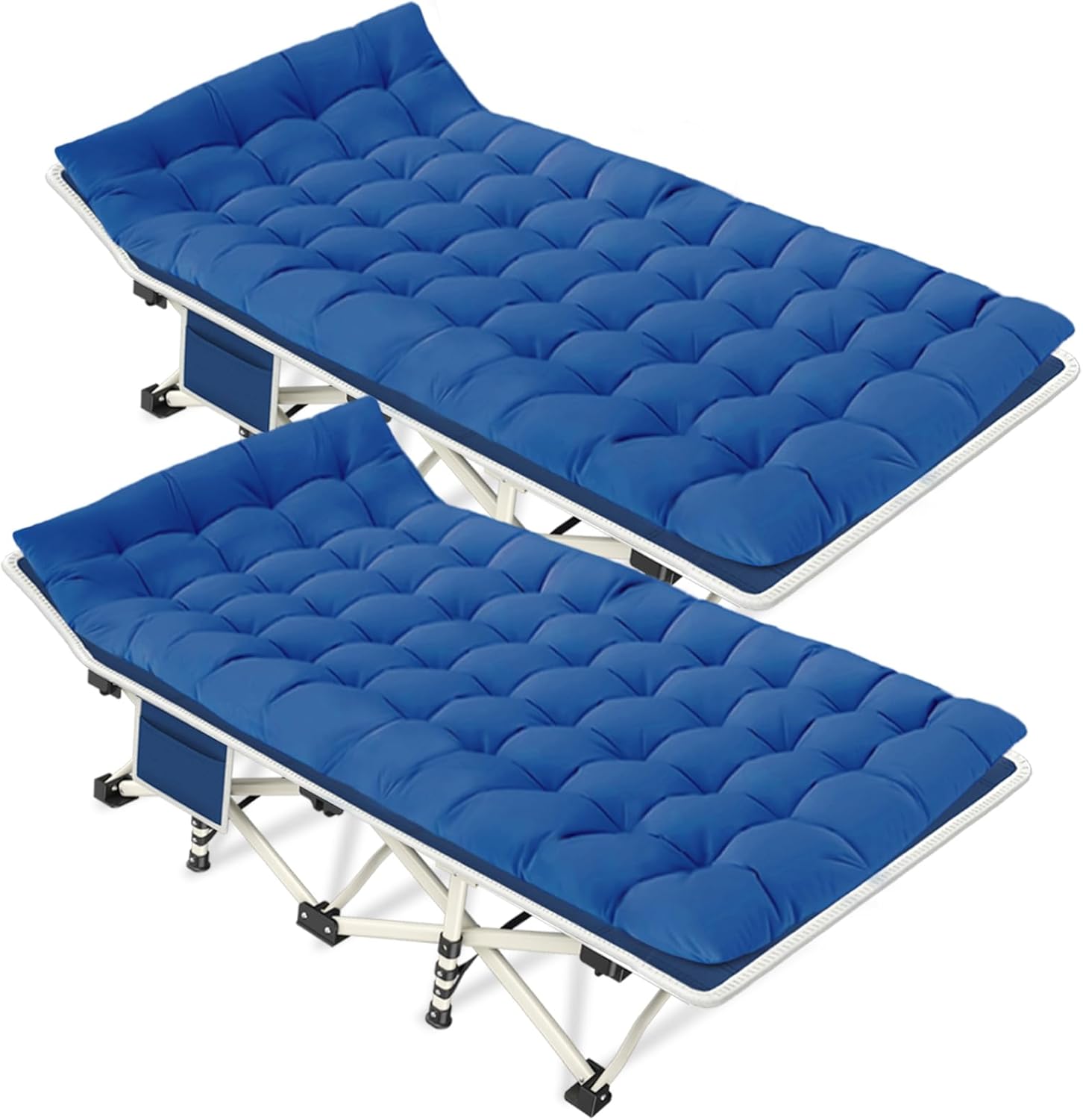 2 Pack Camping Cot with Mattress Comfortable Cots for Sleeping Sleeping Cot Fold...