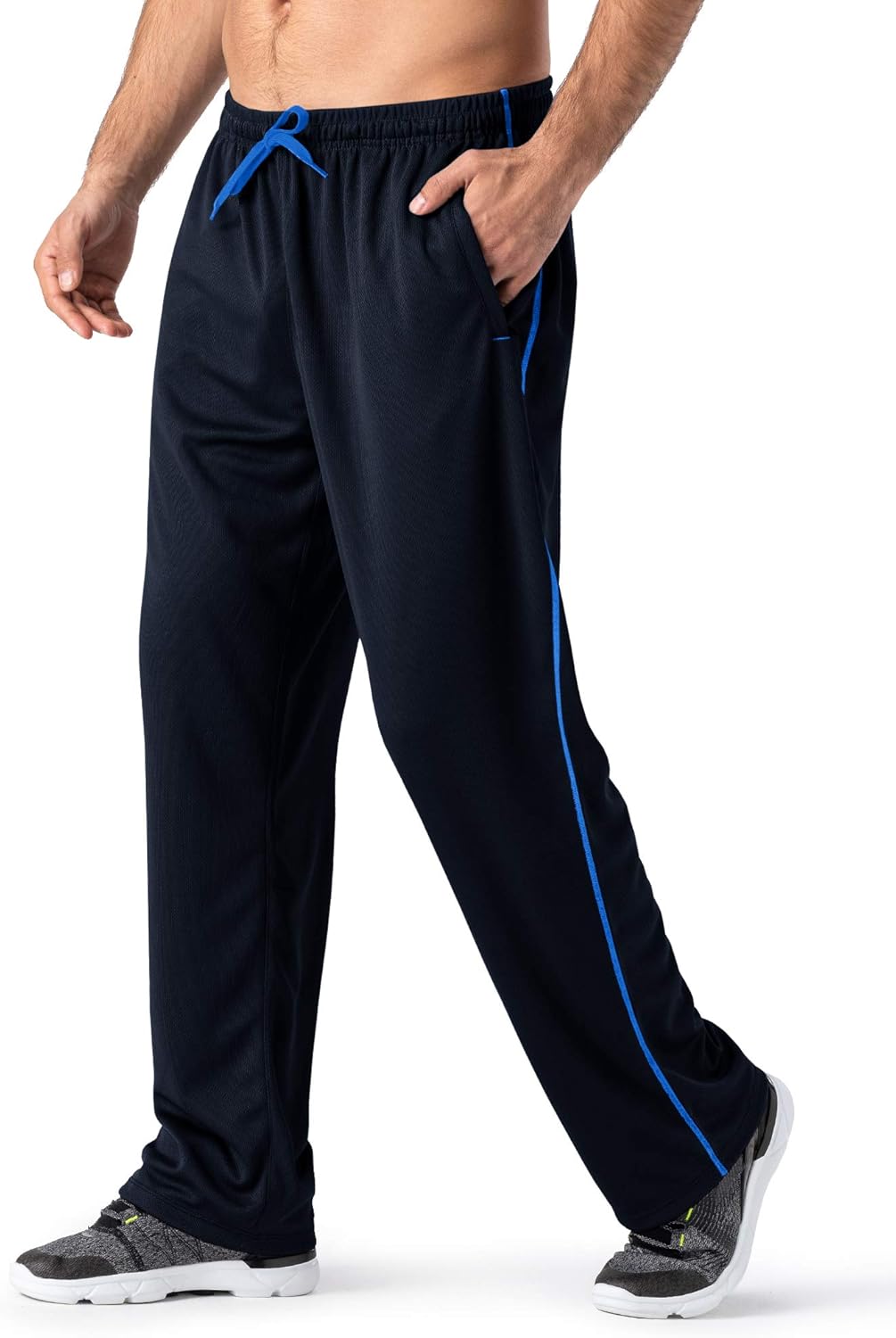 MAGNIVIT Men's Lightweight Sweatpants Loose Fit Open Bottom Mesh Athletic Pants...