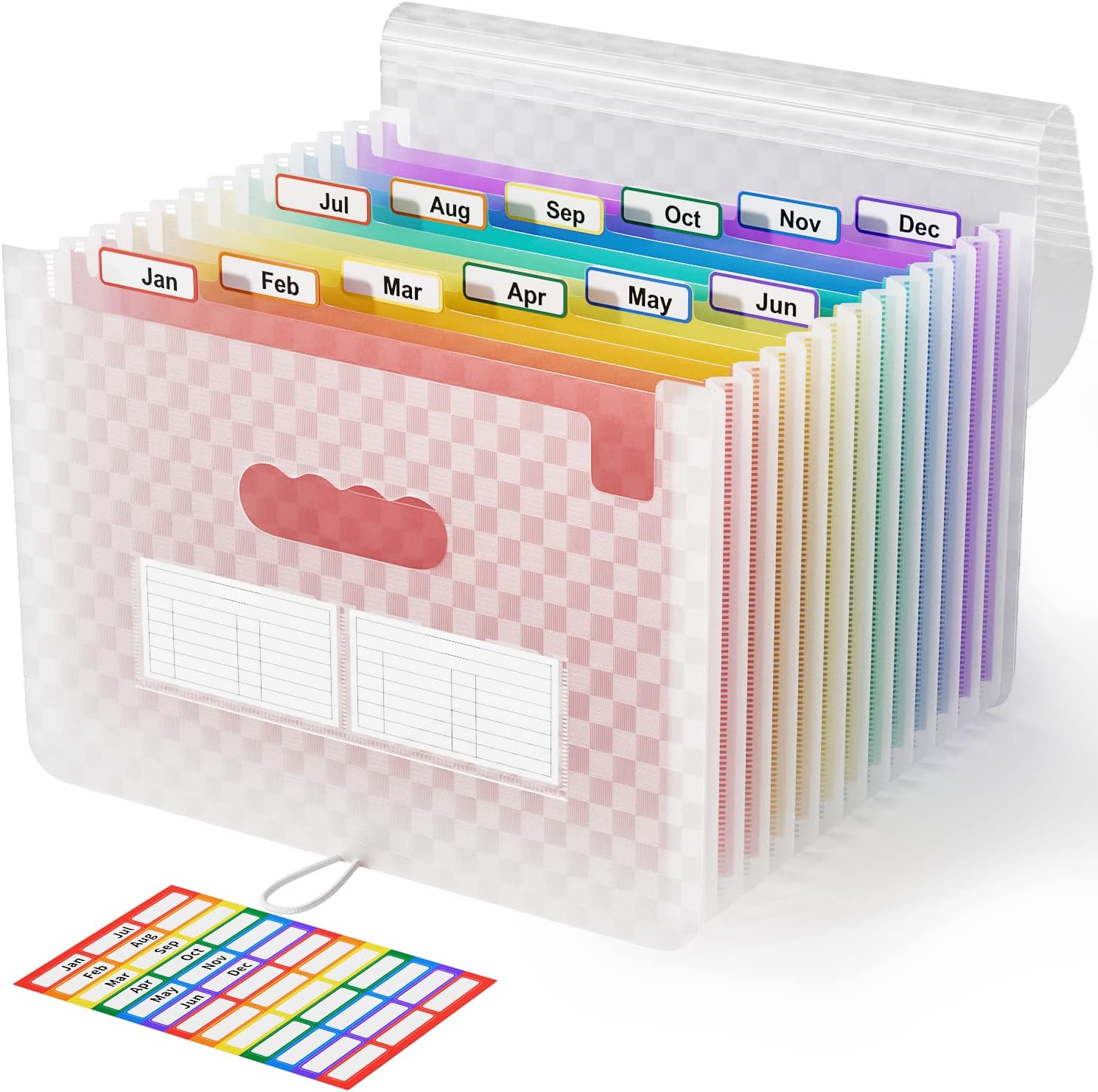 ABC life A4 Expanding File Organiser with Grid Pattern,13 Pockets Expandable Fil...