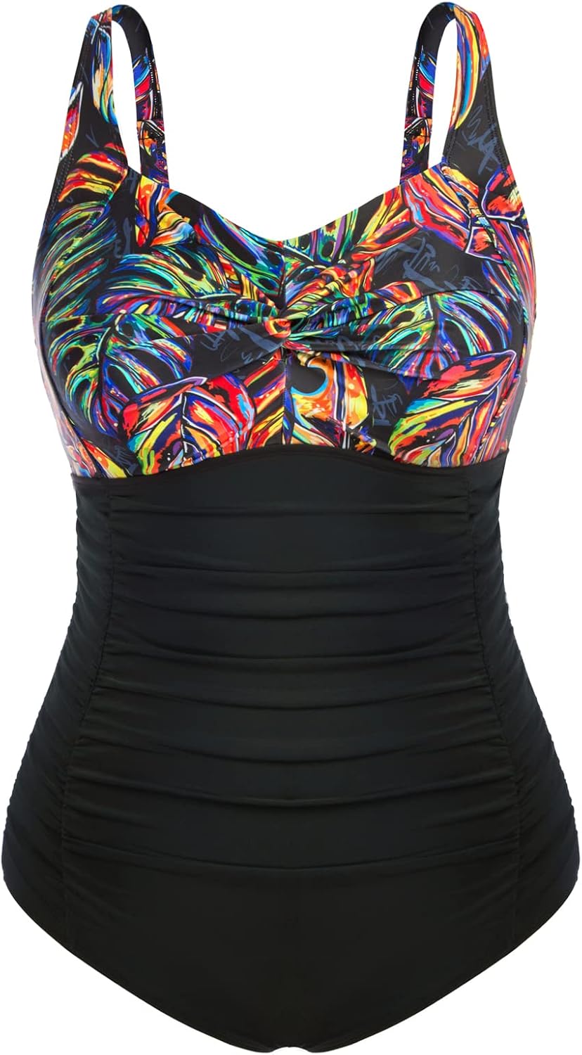 Hanna Nikole Women's Plus Size One Piece Swimsuit Tummy Control Swimwear Swimsui...