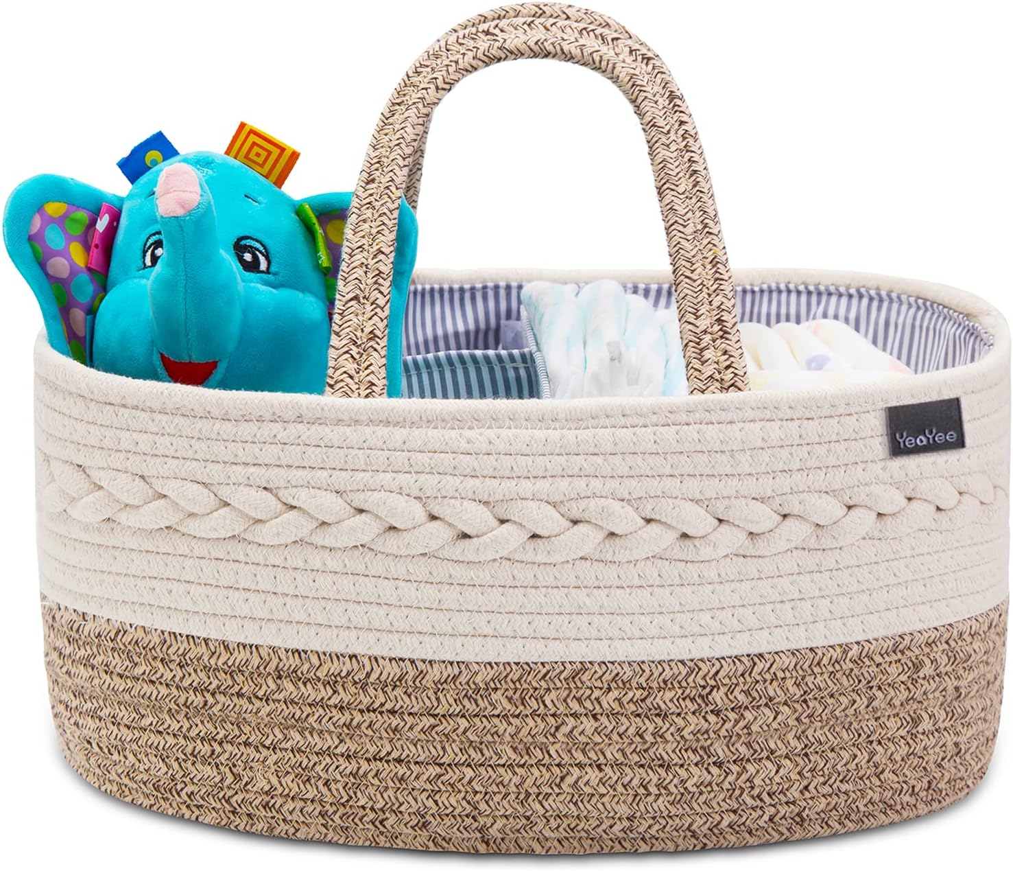 YeaYee Nappy Caddy,Baby Diaper Caddy Organiser, Portable Nursery Storage Basket...