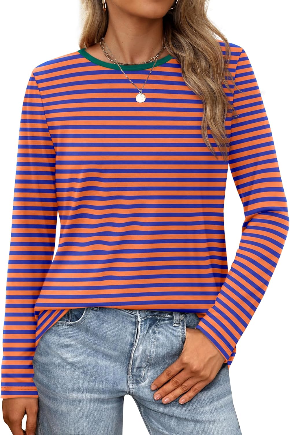 XIEERDUO Long Sleeve Shirts for Women Casual Crew Neck Basic Fall Tops Loose Fit...
