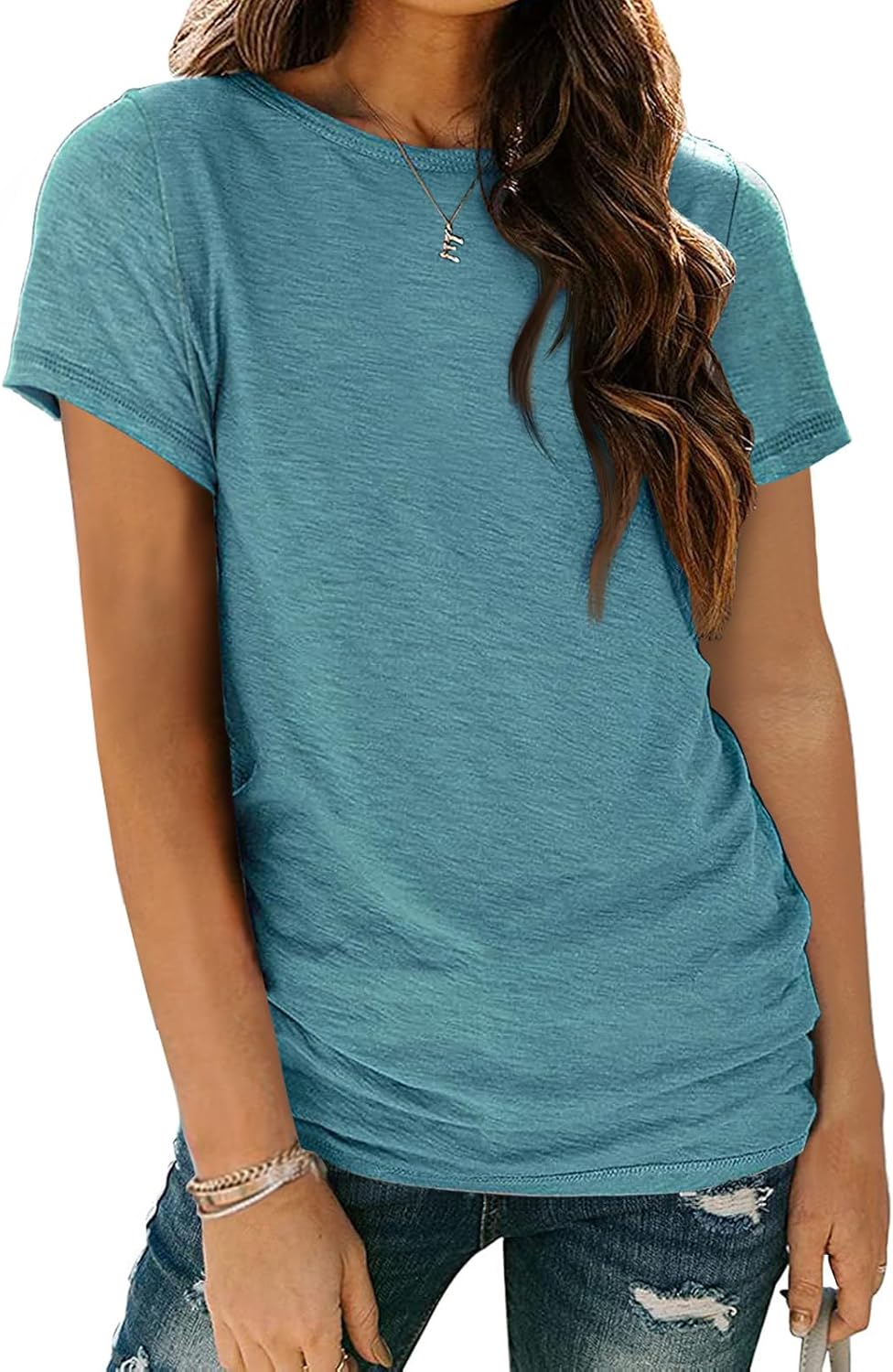 AUTOMET Shirts for Women Summer Spring Tops Short Sleeve Oversized Tshirts Fashi...
