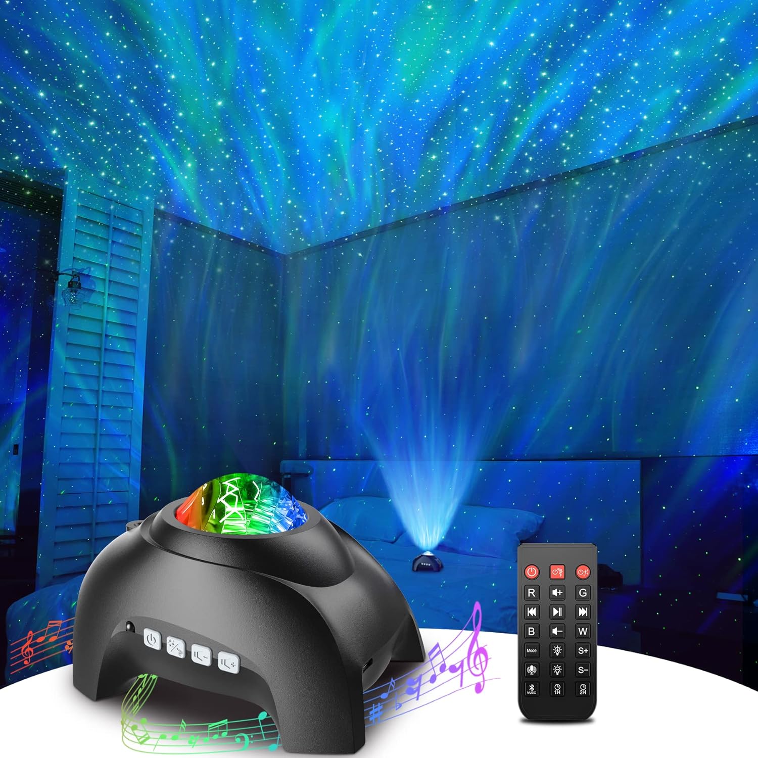 Rossetta Star Projector, Galaxy Projector for Bedroom, LED Night Light Aurora Pr...