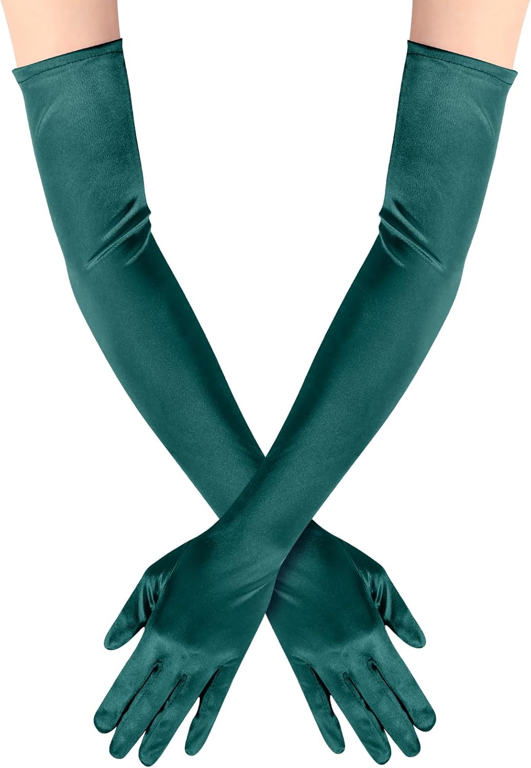Long Opera Party Gloves for Women 1920s 20s Satin Gloves Costumes Elbow Length B...