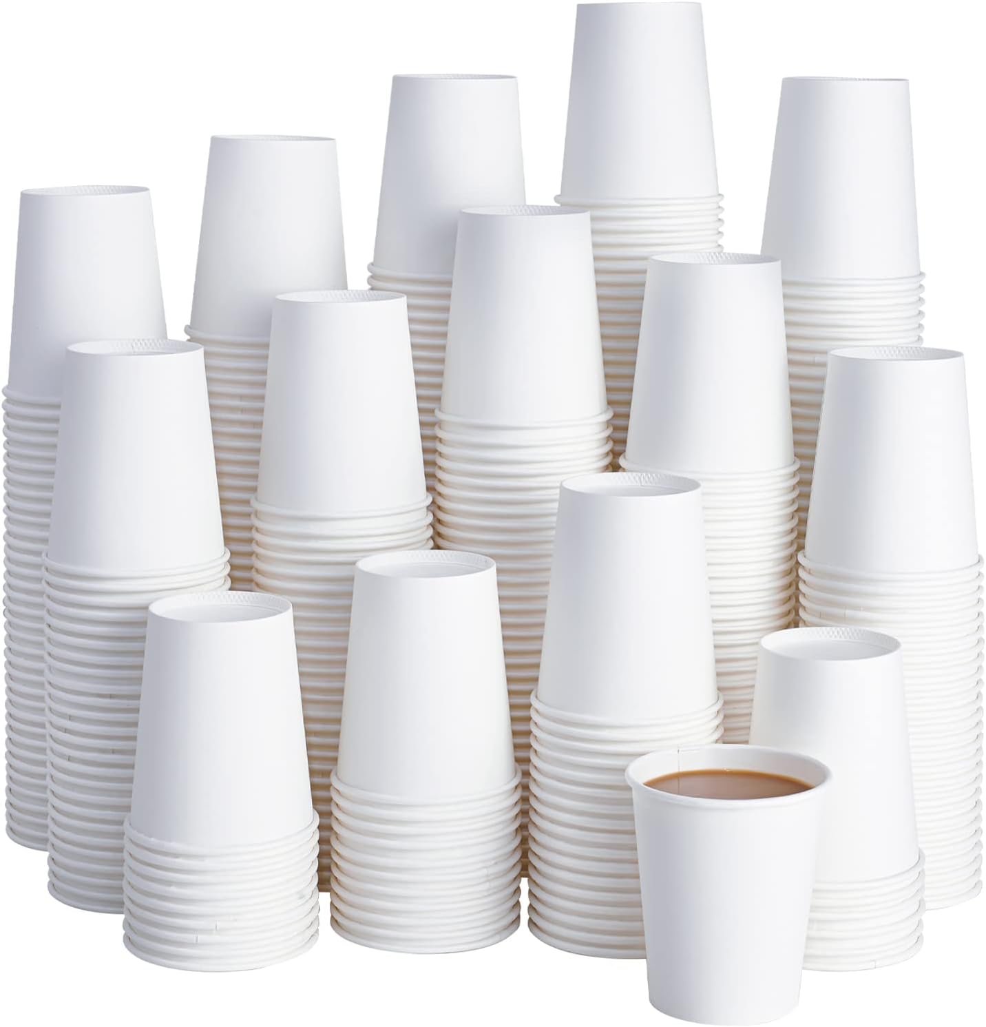 LITOPAK 400 Pack 8 oz Disposable Paper Coffee Cup, Hot/Cold Beverage Drinking Cu...