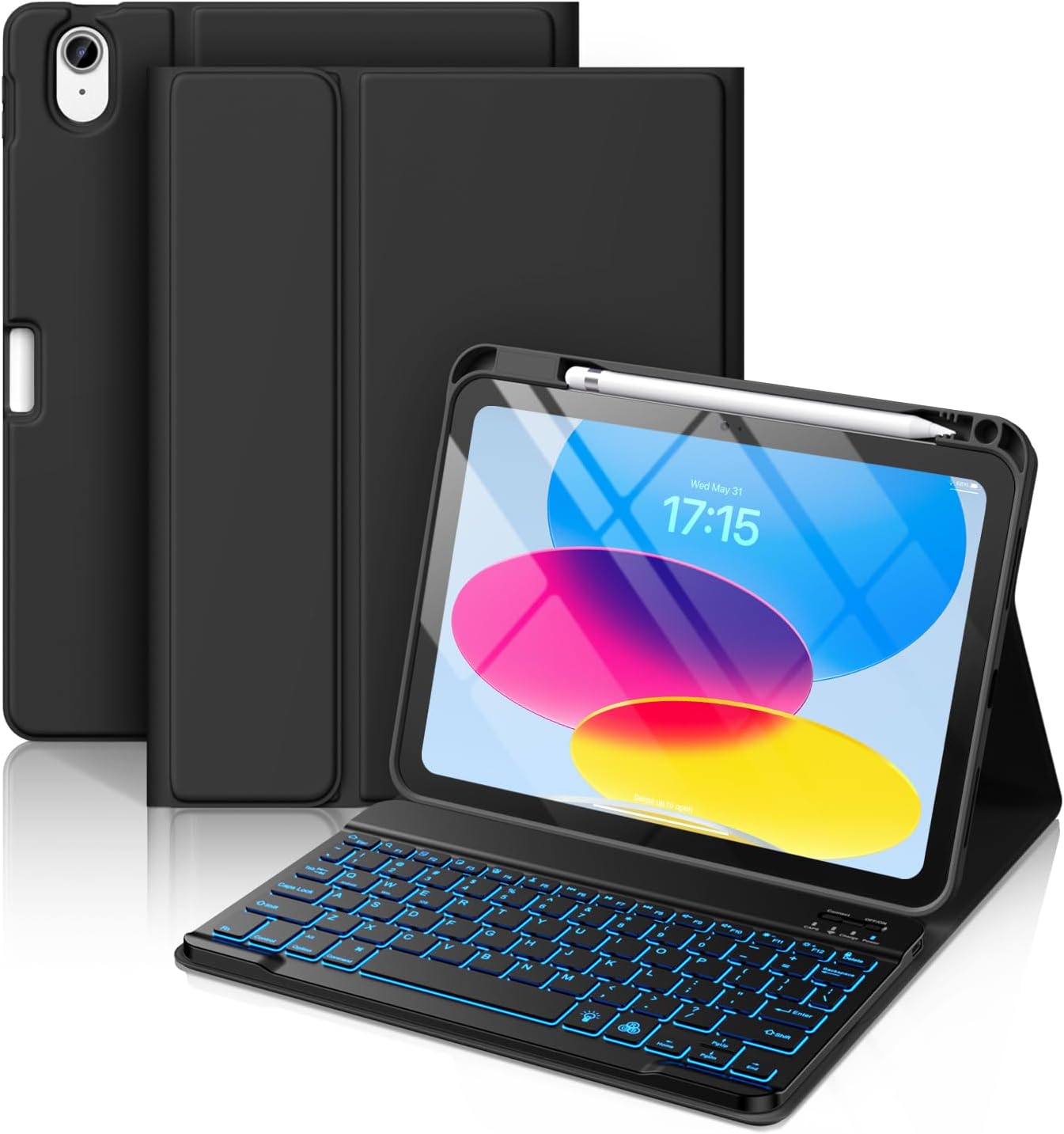 Hamile for iPad 10th Generation Case with Keyboard - Keyboard Case for iPad 10.9...