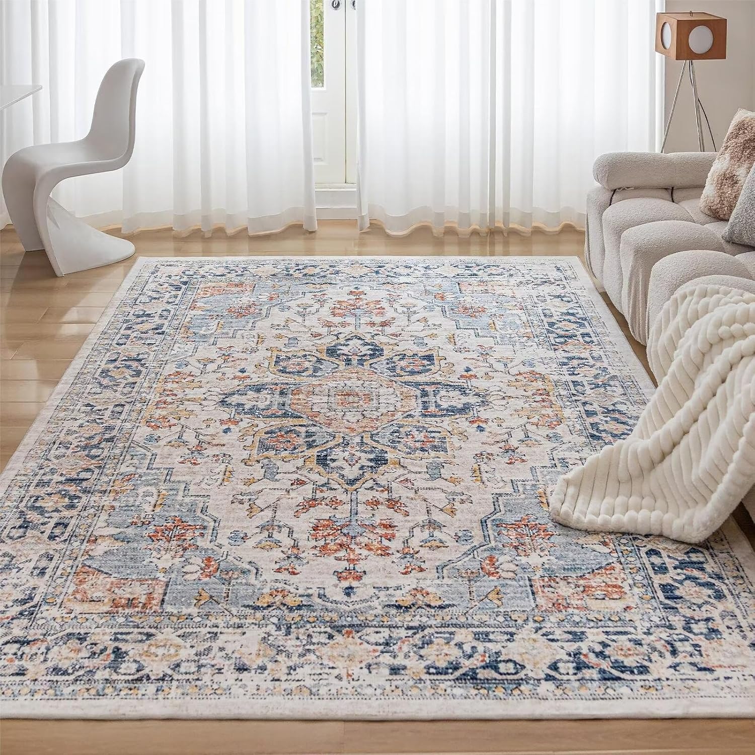 CHOSHOME Machine Washable Rugs for Living Room Large Vintage Area Rugs for Bedro...
