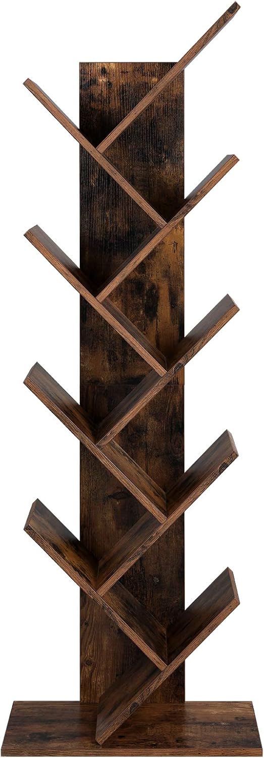 VASAGLE Tree Bookshelf, 9-Tier Floor Standing Book...