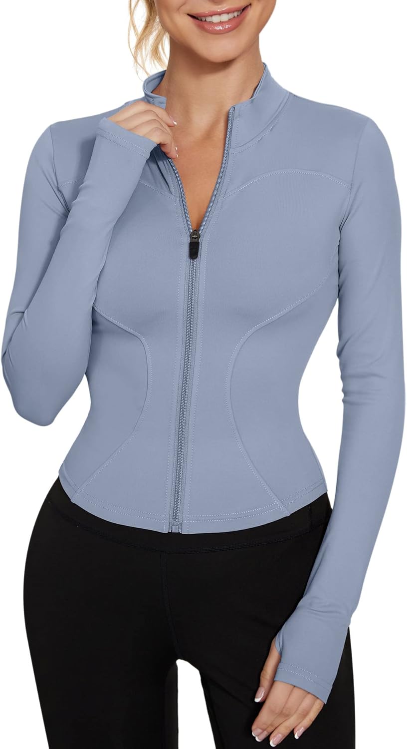 IECCP Womens Gym Tops Long Sleeve Sports T-Shirt Fitness Workout Yoga Crop Tops...