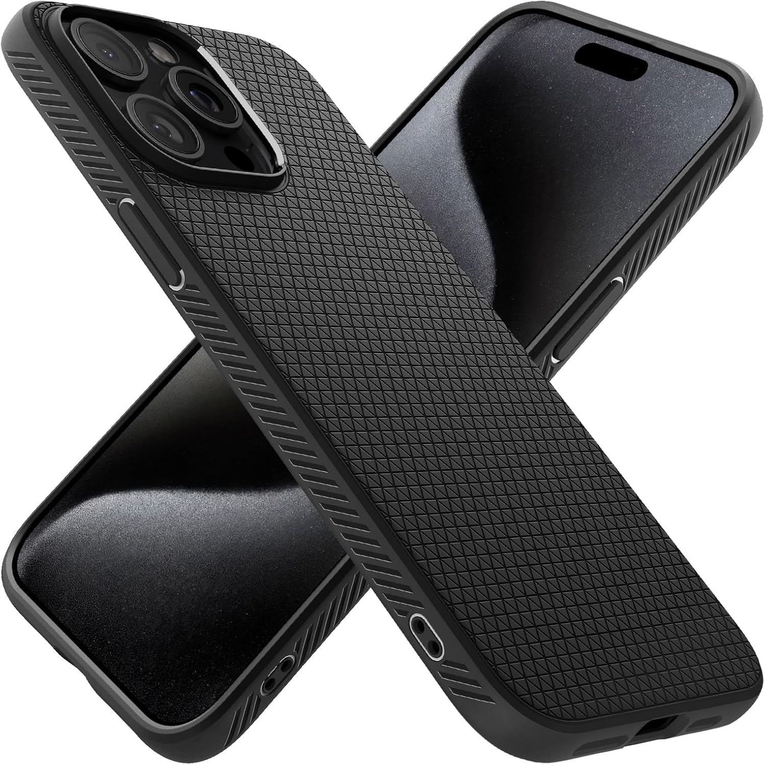 Spigen Liquid Air Case Compatible with iPhone 15 Pro Max - Matte Black