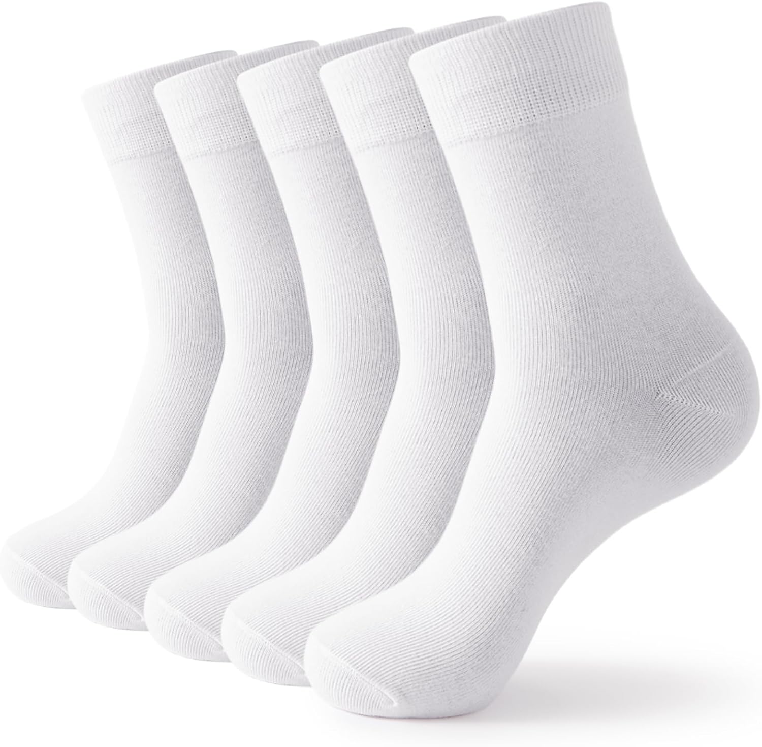 Josnown Crew Socks for Women, Thin Cotton Socks Womens Casual Athletic Socks 5 P...