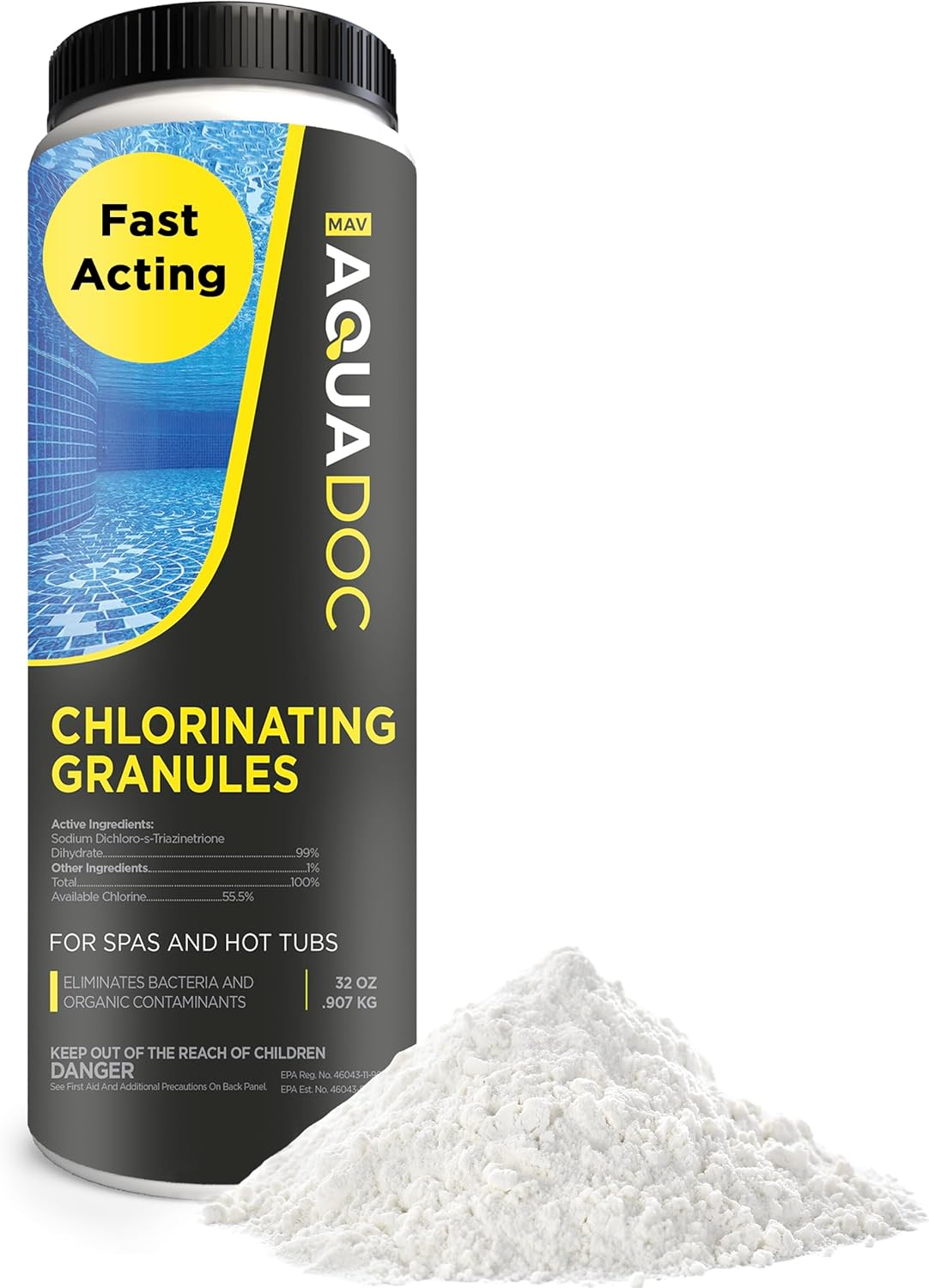 AquaDoc Spa Chlorine Granules for Hot tub - Spa Sanitizing Granules for Hot Tubs...